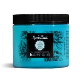Speedball Water-Soluble Block Printing Ink, 16 oz Jar, Turquoise (003709)