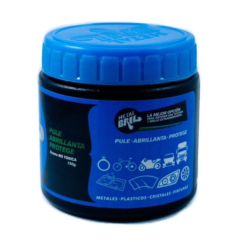 Crema pulidora multiusos Metal Bril, 150Gr. Para uso en: Metales,