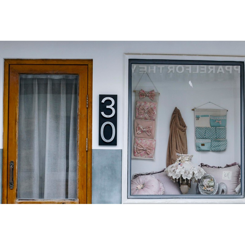 Lookopen House Number 0 Solid Aluminium Silver Height 20 cm