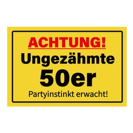 50 Geburtstag Deko,Ungezähmte 50er - 30 x 20 cm Schild Geburtstagsdeko,Scherzartikel für Geburtstagsgeschenk,Geschenke zum 50 Geburtstag Mann,Frau