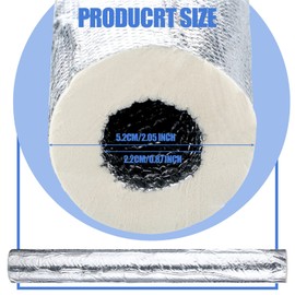 Kingdder 6 Pcs Pipe Insulation Foam Tube Self Adhesive Pipe Insulation Wrap Freezing Aluminum Foil Duct Foam Protection 15mm Thick, 1.3ft for Outdoor Solar Air Conditioning Hot Water Duct(22mm)