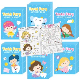 2ooya 24PCS Christmas Activity Books for Kids, Mini Coloring Games Books Bulk, Mazes & Word Search for Xmas Stocking Fillers, Party Bag Stuffers Gifts School Prizes (Tooth Fairy)