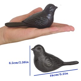 Ymaiss 2Packs Heavy Duty Cast Iron Cute Bird Door Stops Decorative Vintage Rustic Door Stopper Solid & Antique Style Windproof Door Holder Book stoppers for Garden Farmhouse in Antique Black