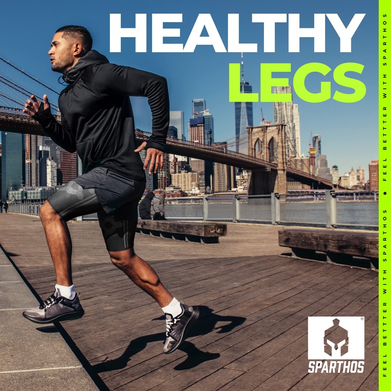 Sparthos Thigh Compression Sleeves (Pair) - Upper Leg Sleeves for