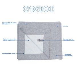 Gildan Heavy Blend Fleece Blanket, Style G18900, Black, 50" x 60"