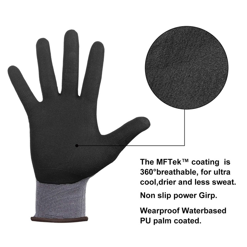 DS Safety NP1001 Nitrile Work Gloves,Spandex Liner Nitrile Coated (6,