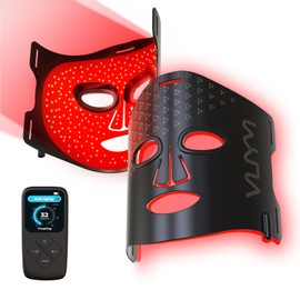 VYM Red Light Therapy Mask: High Power for Glowing Skin Ultra-Thin, Rechargeable Luxury Gift- Black