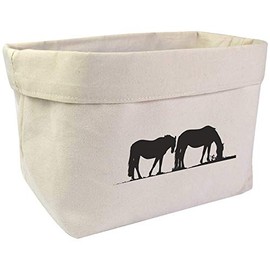 Azeeda Large 'Horses Grazing Silhouette' Canvas Organiser/Storage Bag (OR00001351)
