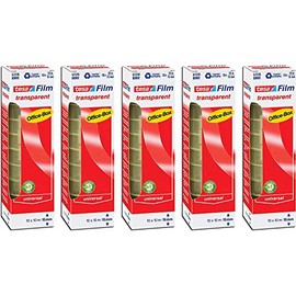 tesafilm® 57370 Klebefilmrollen transparent in praktischer 10 Rollen Office Box, 10m x 15mm (5er Pack = 50 Rollen)