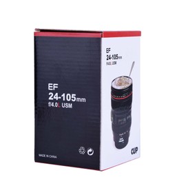 Camera Lens Shaped Insulated Cup Stainless Steel Creative Camera Lens Shaped Insulation Cup Stainless Steel Insulated Travel Bottle (Five Generations (Black) )