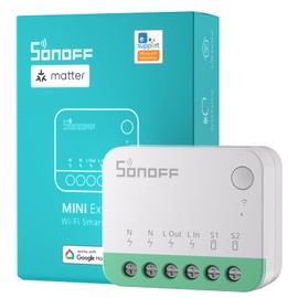 SONOFF MINIR4M Matte WiFi Smart Relay Switch, Wifi Switch 2-Way Mini DIY Module, Home Automation, Smart Home Light Switch, Flush-Mounted Compatible with Apple Home, Alexa & Google Home, IFTTT, eWeLink