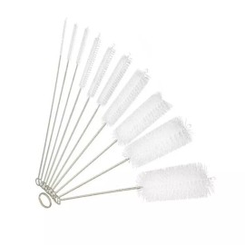 Unbranded Bottle Cleaner Brushes Set Pipe Bong Cleaner Glass Tube Cleaning Brush Household - White, A suit of