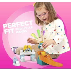 Mega Bloks Peek A Blocks Penguin Slide with Big Building Blocks, Building Toys for Toddlers (14 Pieces)