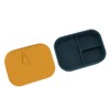 Silicone Bento Lunch Box Rectangle Leakproof 3 Compartment Divided Food