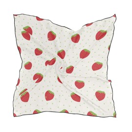 Women's Scarf Silk Strawberry Design Square Hair Scarf Satin Headscarf Neck Head Scarf…