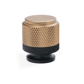 KOMOTIA 20 Pack Matte Black and Champagne Bronze Kitchen Cabinet knurled Knobs Cabinet Knobs Black Drawer Knobs Kitchen Hardware Cupboard Knobs Drawer Knobs