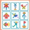 Kids Nut Combination Wooden Toy Building Tool Set for Interactive