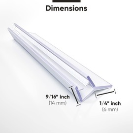 Glass Shower Door Sweep Dual Durometer 3/8" (10mm) Thickness Glass Door Seal Strip and Wipe Cuttable Length, Frameless Door Sweep for Bathroom to Stop Shower Water Leaks by Fab Glass and Mirror