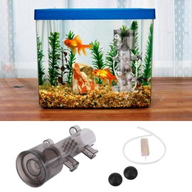 Aquarium Protein Skimmer Fish Tank Surface Oil Protein Skimmer Remover Mini Filter for Small Coral Aquarium Plant Water Tank