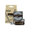 Epson Label Cassette, Metallic Tape LK-6BKP Gold on Black, Durable