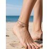 Silvora Initial Anklet for Women - Black Anklet Bracelet Adjustable