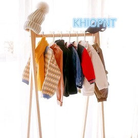 KHIOPNT Upgraded Wooden Children's Hangers (10 Pack) with Cute Bear Ears - Thickened Non Slip Coat Hangers for Kids' Coats, Suits, Pants and Jackets