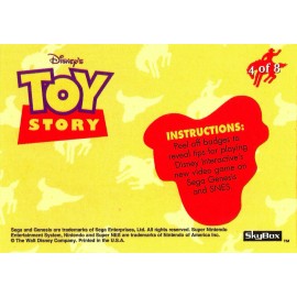 TOY STORY SERIES 1, 1995 SKYBOX PIXAR, BADGE CARD # 4 of 8
