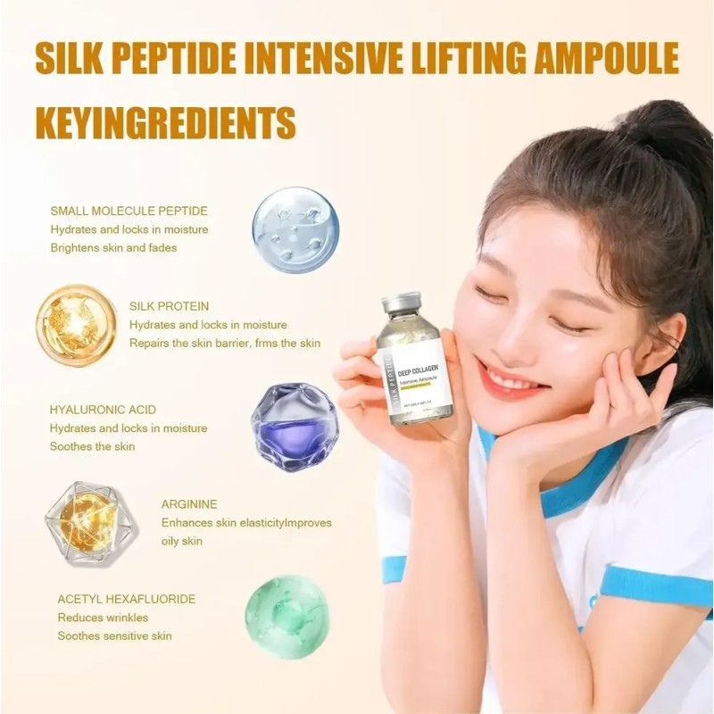 Ampolla Facial Deep Collagen Silk Peptide, Sérum 2 Botellas