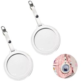 DEVENTORZ PU Leather Can Badge Cover, Key Chain Type, 2 Piece Set, Protective Cover, Collection, Display, Protects Can Badges, Storage, Pain Bag, High Transparent, Can Badge, Scratch-Resistant, Photo