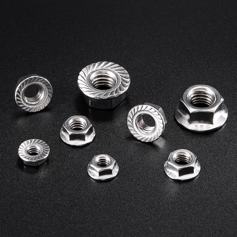M5 x 0,8 mm, tuercas de bloqueo hexagonales de brida