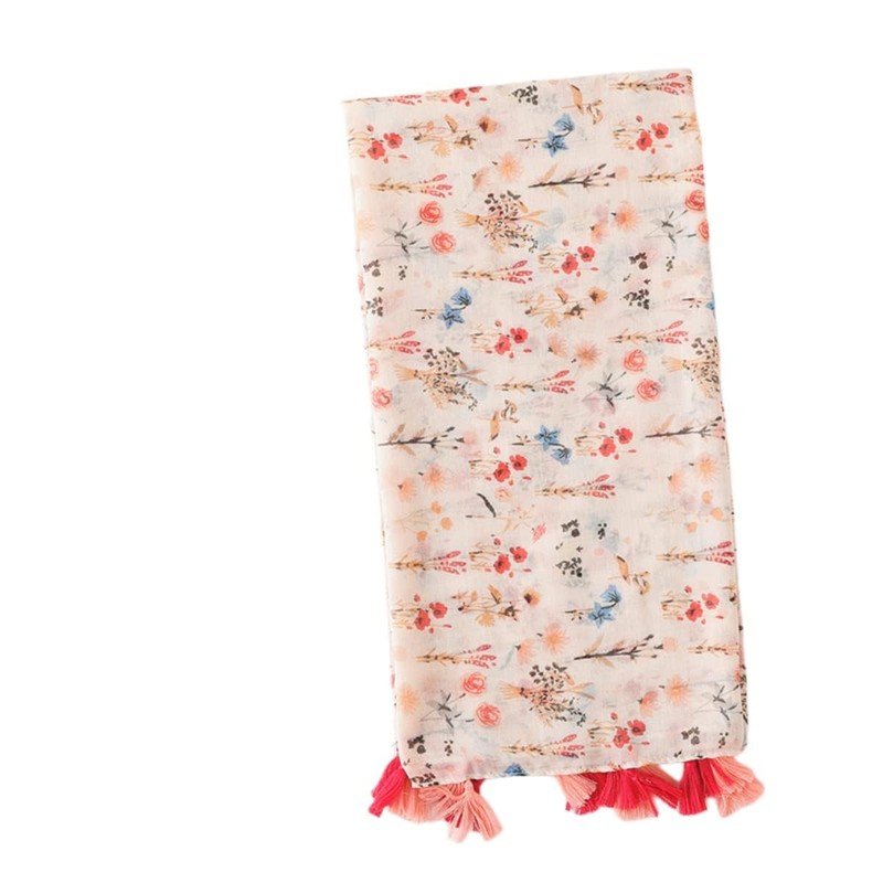 FAIRYGATE Women's Scarf Black Scarves with Large Floral Print Oversized