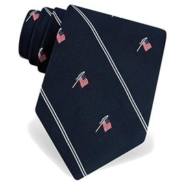 Wild Ties Men's Navy Blue American Flag Stripe Home of the Brave Novelty Tie Necktie