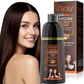 Instant Black Hair Shampoo 420ml - Semi-Permanent Black Hair Dye shampoo for Natural Hair, Lasts 30 Days, Fast Acting Formula for Men & Women (Dark Brown)