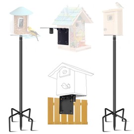 Bird Feeder House for Outdoor, 2 Pack 109 Inch Bird Feeder Pole for Outside Heavy Duty, Adjustable Feeder Stand for Smart Wild Birds Watching