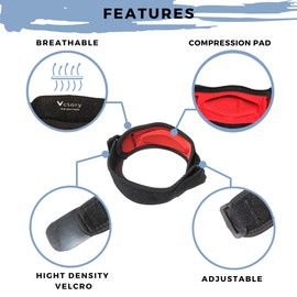 Victory® Verstellbare Ellenbogenbandage für Epicondylitis mit EVA-Pad, Ellenbogenbandage für Padel, Tennis und Fitnessstudio, lindert Sehnenentzündungen, inklusive Paar Sportmanschetten in Schwarz
