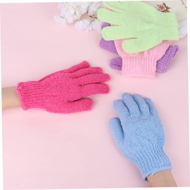 Minkissy 10pcs Exfoliating Bathing Gloves Five Fingers Body Scrubber for Deep Cleansing Back Massage Random Color Shower Towels for Smooth Skin Oil Removal