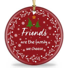 Friend Christmas Ornaments Gifts for Women Men - 3" Ceramic Christmas Tree Friendship Ornaments for Best Friends Coworkers Bestie Sister - Good Friends Birthday Gifts Ideas Xmas Decorations