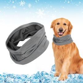 Dog Bandanas Cooling, Cooling Collar for Dogs, Breathable Heat Dissipation Cooling Bandana Dog, Cooling Collar Dog, Cooling Dog Collar, Suitable for Cooling Dogs in Summer (Grey-L)