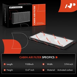 A-Premium Filtro de aire de cabina de 2 piezas compatible con Hyundai Accent 2002 2003 2004 2005 2006, reemplaza # 976171C000