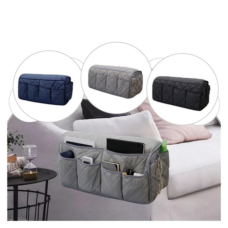 Hosoncovy Sofa Armrest Organizer Couch Arm Storage Bag Sofa Arm
