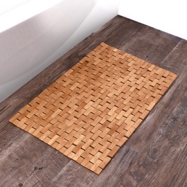 Home+Solutions Bamboo Tile Step-Out Bath Mat, 18"x30"