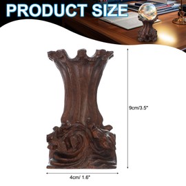 PATIKIL Crystal Sphere Stand, Wood Display Stand Base 40x90mm Sphere Ball Holder for Crystal Ball Stand Orb Egg Base Decorative, Wood Color