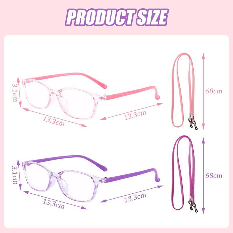 ExcellaElite Blue Light Glasses 2 Pairs Blue Light Glasses Kids,Suitable