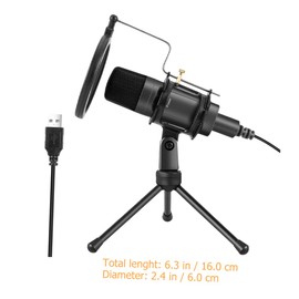 Operitacx 1 Set USB Gaming Condenser Microphone Set with Stand Noise Reduction Desktop Mic for Streaming Podcasting and Gaming Easy Installation Durable Design Voice Output