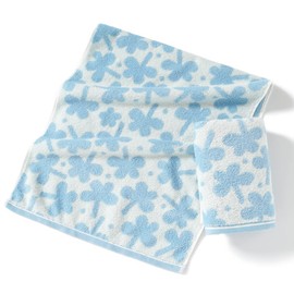 sense gnosis Blue Floral Hand Towels Set of 2 Clovers Pattern 100% Cotton Absorbent Soft Thin Hand Towels for Bathroom 13 x 29 Inch