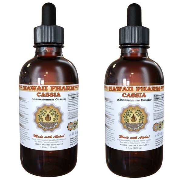 HawaiiPharm Cassia Liquid Extract, Organic Cassia (Cinnamomum Cassia) Tincture Supplement