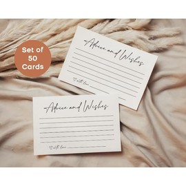 GardenCity Advice and Wishes Cards for Any Event – Well Wishes & Wedding Advice Cards for Bride & Groom, Wedding Reception, Baby Shower, Birthday, Graduation, or Retirement, 50 Pack, Minimalist