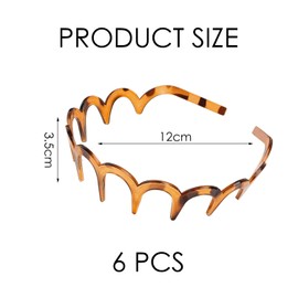 6 Teeth Headbands, Non-Slip Plastic Headbands, U-Shaped Headbands, Fashionable and Versatile Hair Accessories, Suitable for Girls, Men and Teenagers.