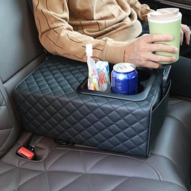 Upgraded Car Seat Armrest Organizer with Cup Holders & Phone Slot - Large Capacity Heightening Storage Pad for SUV/Truck/Home Sofa/Outdoor, Multifunctional Durable Car Accessories (Plaid)