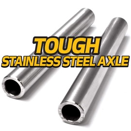 HD Switch - 2 Kits - Stainless Steel Front Axle Upgrade fits Toro 120-2251, 127-3447 - Front Wheel Rebuild, with Bushing to Bearing Conversion Kit